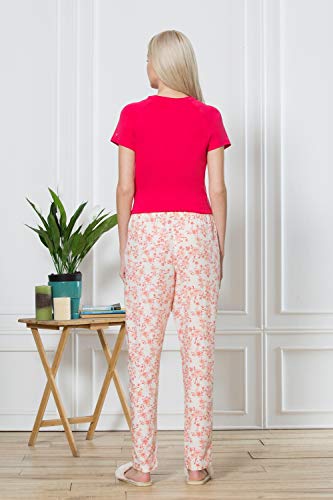 Image of Van Heusen Women's Printed Lounge Pants | Drawstrings & Side Pockets | Ultra Soft Fabric | Relaxed Fit | At home pyjamas | Everyday Comfort | Printed | Style 55306 | Available in Pack of 1 & 2