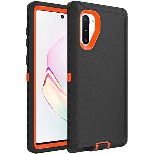 Image of Case for Galaxy Note 10 Plus, Heavy-Duty Tough Rugged Shockproof Drop Protective Cover Cases for Samsung Galaxy Note 10 Plus, Black+Orange