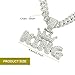 EVKILKJS Cuban Link Chain for Men,Silver Bling Diamond Cuban Necklace with King Pendant,Charm Mens Jewelry for Holidays Parties Daily Wear,Ideal Gift for Hip Hop Fans
