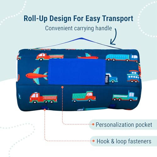 Image of Wildkin Kids Nap Mat with Pillow and Blanket, Preschool Rest Mat