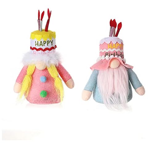 Eimilaly Cake Gnomes Gift for Frineds families, Tomte Gnomes Decor Set for Birthday Ornaments or Other Theme Party Gnome Decor - 2PCS Cover
