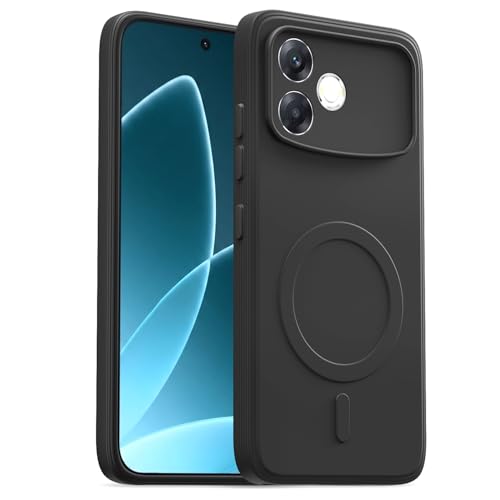 Image of Pikkme Back Cover for Oppo F33 Pro 5G Soft Matte Silicone Mag-Safe Design (Mag-Safe Not Support) Camera Protection | Slim Fit Bumper Cover (Black)