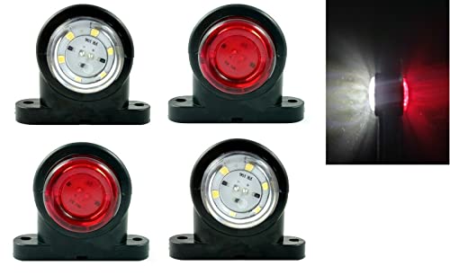 Marca: generico 4 x 12 LED Luci di Posizione Laterali Indicatore Ingombro Rosso Bianca Camion Rimorchio Furgoni 12v 24v