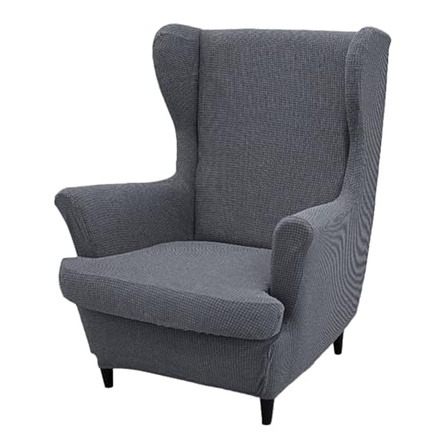 WYLEBER Funda para Sillón Orejero 2 Piezas,Universales Funda de Sillón Orejas con Fundas Tipo Cojín en T,para Sillón Sala de Estar Dormitorio Hotel(Silver Gray)