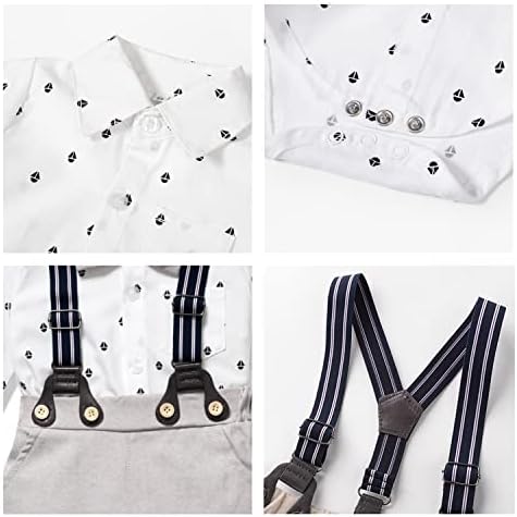 Boys Clothes Set Toddler Kids Gentlemen Suit Long Sleeve Bow Tie Shirts Suspenders Pants Outfits 6 4131i7861qL. AC