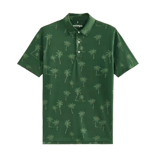 maamgic Men's UPF50+ Printed Golf Polo