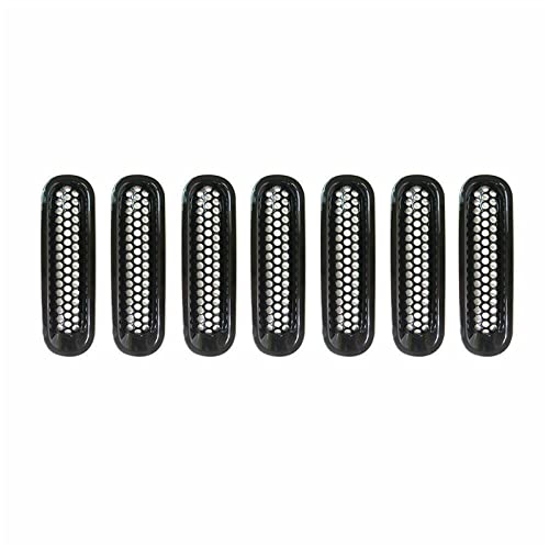 Rejilla para Jeep Wrangler JK 2007-2018 con inserción de malla delantera en 7 piezas negras