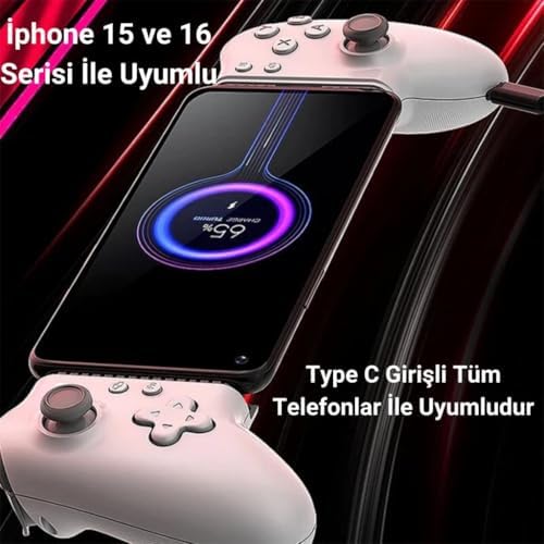 Coofbe 10000Hz 36W Şarjlı Type-C Girişli Oyun Kolu Gamepad Telefon Oyun Konsolu Gamepad Joystick Tutucu Konsol - Görsel 4