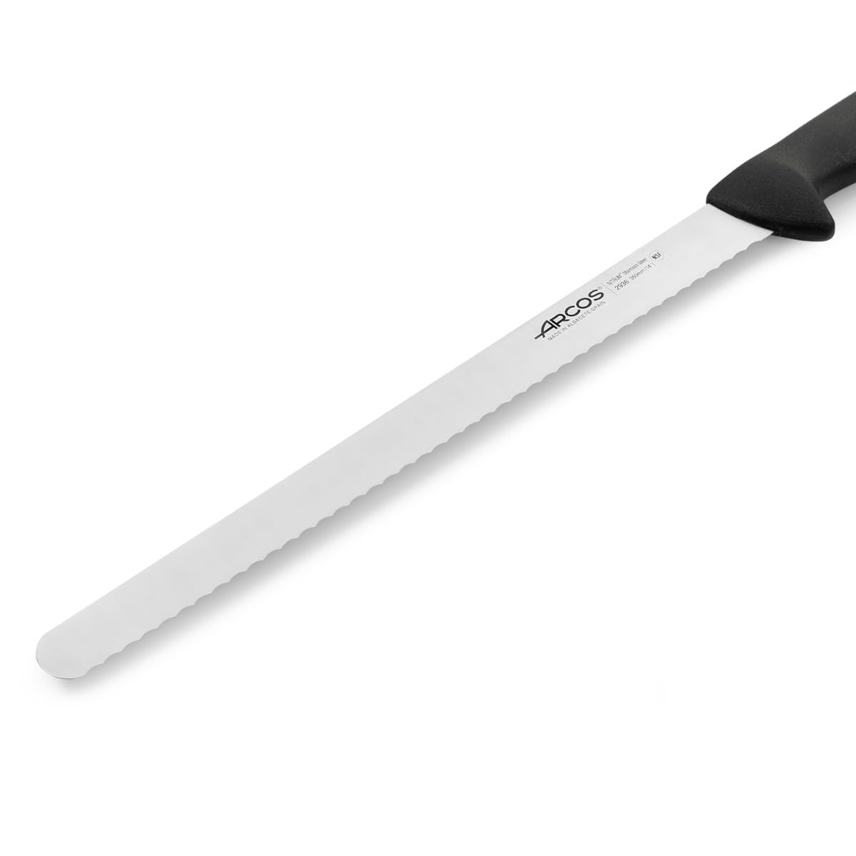 Arcos Serie 2900 - Coltello Pasticceria Coltello Torta - Lama Acciaio Inossidabile Nitrum 350 mm - Manico Polipropilene Colore Nero