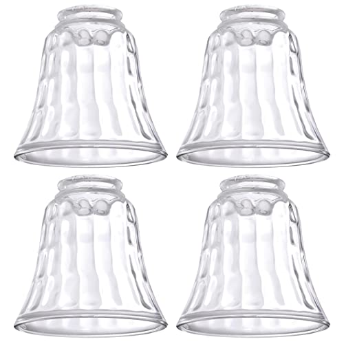 Image of Ceiling Fan Light Covers, Ceiling Fan Globes Replacement Glass, Light Fixture Replacement Glass, Dysmio Lighting Replacement Shade Height: 4.75 inch, Depth: 4.75 inch, Width: 4.9 inch Fitter Size 2.25 inch, 4 Pack