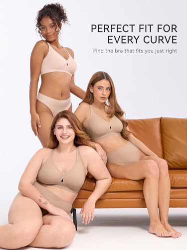 Image of LUCKMEEY Bras for Women No Underwire Wireless Bras - Seamless Push Up Full Coverage Bralettes Comfortable Everyday Bra