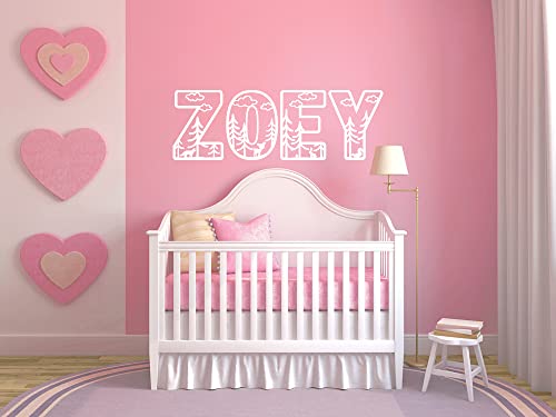 Vinilo decorativo nombre personalizado animales bosque miniatura 4