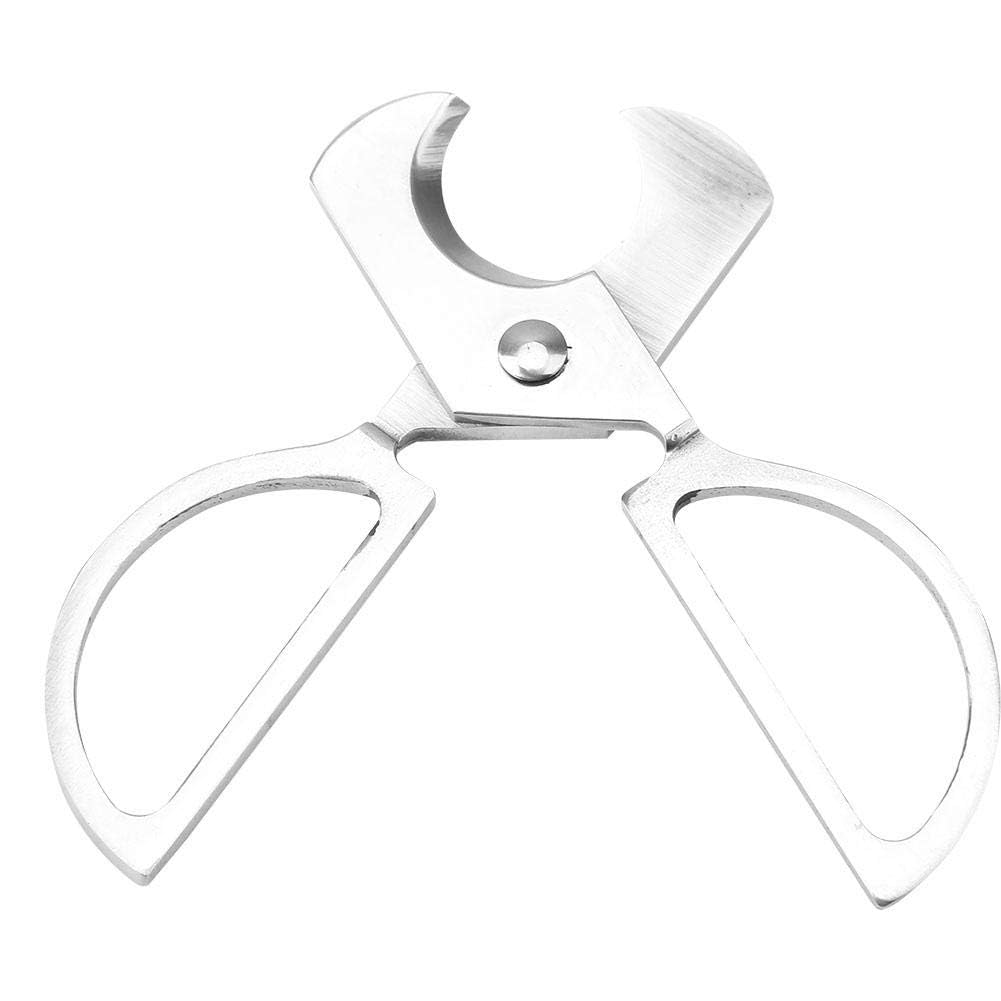 Cigar Scissors Cutter Stainless Steel Double Guillotine Straight Cut with Leather Case Portable Pocket Tool for Most Cigars Silver
