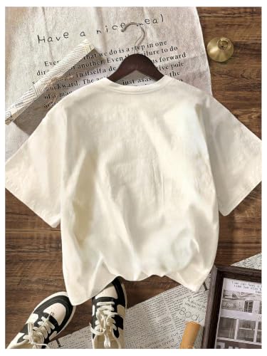 Image of RoseSeek Women's Cute Embroidered Tops Crew Neck Short Sleeve T Shirts Casual Going Out Tops