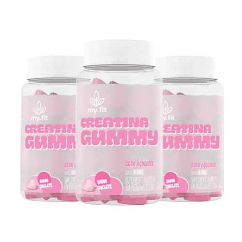 Kit 3x Creatina Gummy, Sabor Chiclete (180 Gomas) 3g de Creatina por Dose, Zero Açúcar - M...