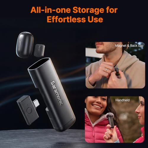 Image of Saramonic Air SE Mini Mic Wireless for YouTube iPhone 17 /16 /15 iPad & Android, Wireless Microphones for Tiktok Podcast Vlogger Creators Recording, AI Noise Cancellation