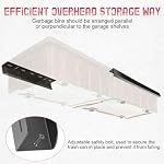 Overhead Garage Storage Rack, Adjustable Ceiling Mounted Garage Organizer, Heavy Duty Metal Overhead Shelf support up to 2 Bin,Space Saver Storage System for Home, Basement – Black - Image 5
