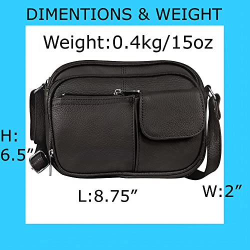 Cowhide Leather Women's Shoulder Purse Small Cross Body Organizer Bag with Many Pockets2