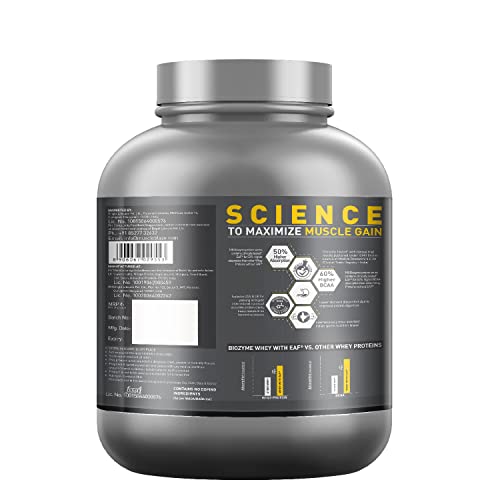 Image of MuscleBlaze Biozyme Whey Protein, Blend of Whey Isolate & Concentrate | 25 g Protein Per Scoop (Ice Cream Chocolate, 2 kg / 4.4 lb)