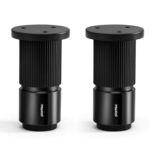 Image of Plantex 3 Inch Sofa Leg for Bed Furniture /Aluminium Sofa Leg for Table /Support Legs /Furniture Leg - Pair of 1 (2 Piece) (DTS-77, Black)