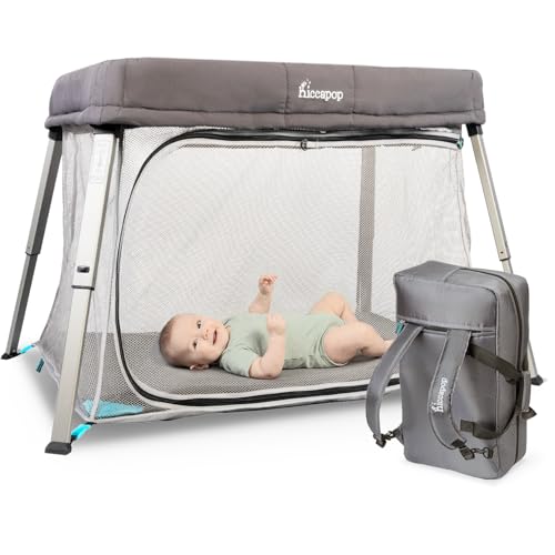 Hiccapop TravelPod Portable Crib for Baby, Lightweight, Foldable Travel Crib