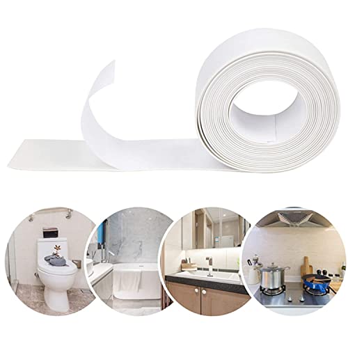 Image of 2PCS Caulk Tape Sealant Strip, PVC Self Adhesive Tub and Wall Sealing Tape Caulk Sealer for Bathroom Caulking Tape Shower Caulk (0.86 inch x 10.5Ft)