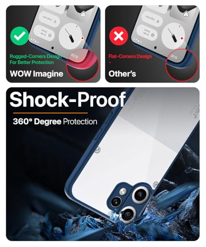 Image of WOW IMAGINE Shockproof Hybrid Back Cover for CMF by Nothing Phone 2 Pro 5G | Hard Slim fit Back Case | PC & TPU | Clear Transparent Case - Blue