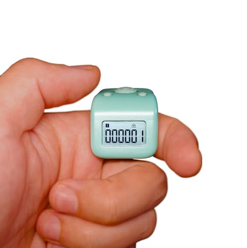 Arvakr Rechargeable Finger Counter, IPX8 Waterproof Lap Counter, Silent 6 Channels Digital Tasbih Tally Clicker with LED for Prayer Swimming Knitting Gift, Green