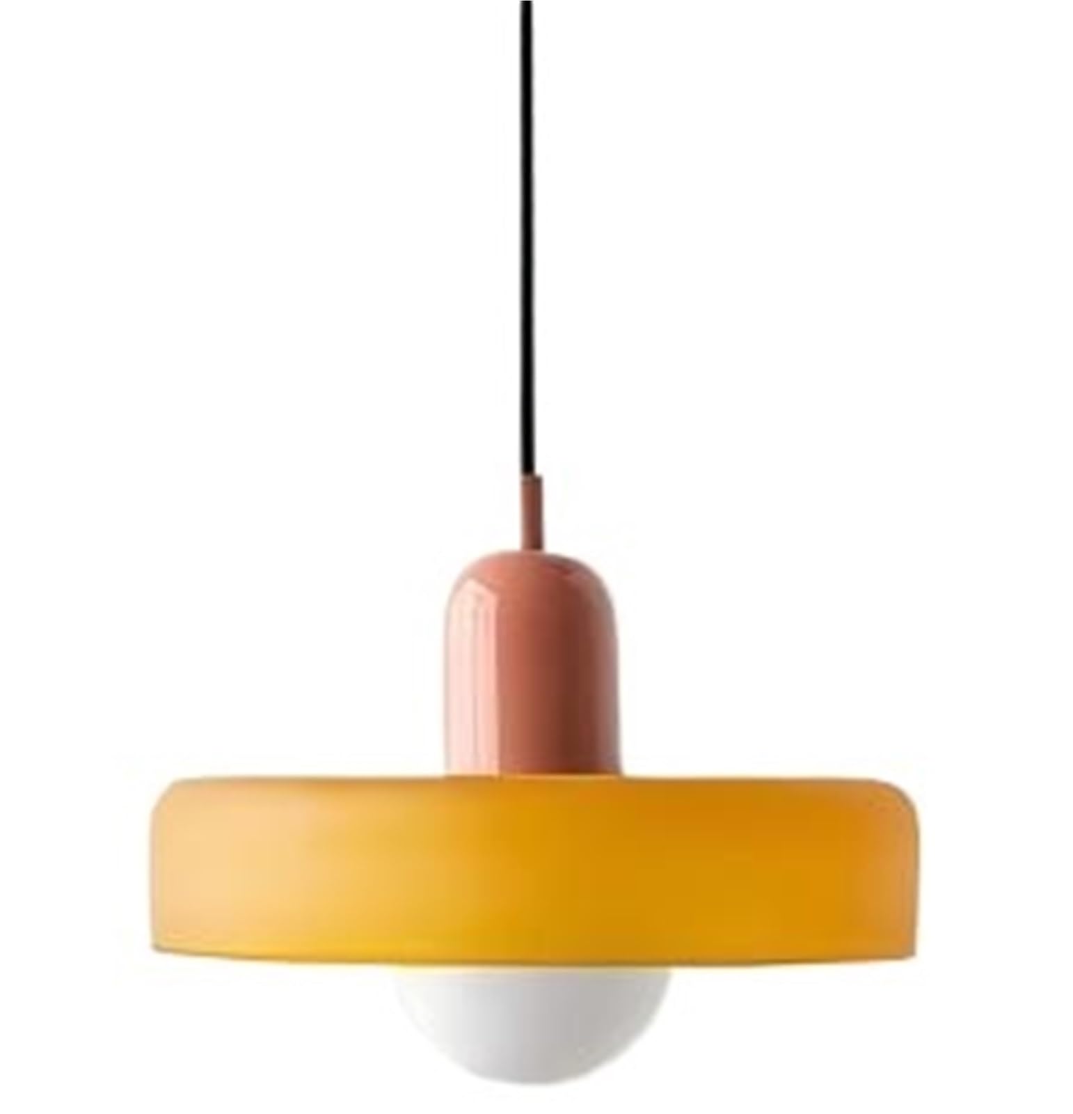XHEILZOP Modern Glass Macaron Pendant Light, Adjustable Ceiling Hanging Chandelier, Colorful Dome Lighting Fixture for Bedroom, Dining Room, Kitchen Island(D,35cm)