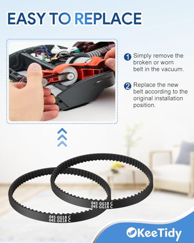 Image of Vacuum Belt for Shark Rocket HV300 HV301 HV302 HV305 HV308 HV310 HV320 HV322 HV380 HV345 ZS350 ZS350C ZS351 ZS351C ZS352 Series Upright Vacuum Cleaner, 2 Pack