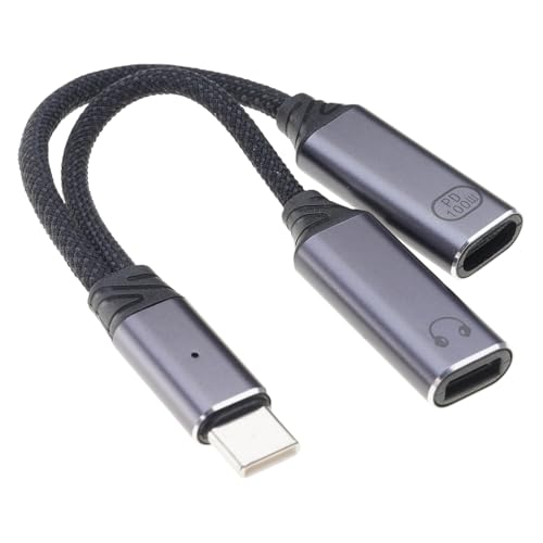 Image of 2 in 1 Type C Splitter to Type USB Headphone Sound Adapter Charging Cable Replacement for Tablet Fast Charging Cable Adapter