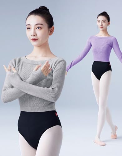 優億 バレエラップセーター M パープル