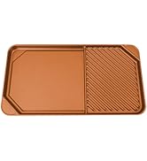 All American 1930 - Side by Side Grill & Griddle with Ceramic Coating, Copper Orange - Indoor Gri...
