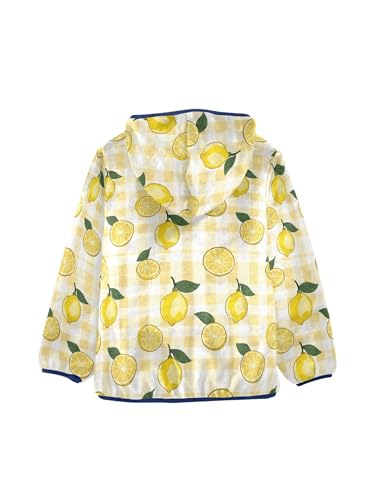 Lemon Yellow Buffalo Plaid Girls Fleece Jacket Girls Fall Jacket Boys Coats Zip Up Hoodie Children Outerwear 2-10T2