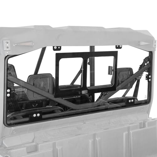 KEMIMOTO Glass Rear Windshield with Sliding Compatible with Can-Am Defender & Defender Max HD5/HD8/HD10 2016-2025, 5MM Thick DOT Approved Laminated Safety Glass, Scratch Resistant Than Polycarbonate