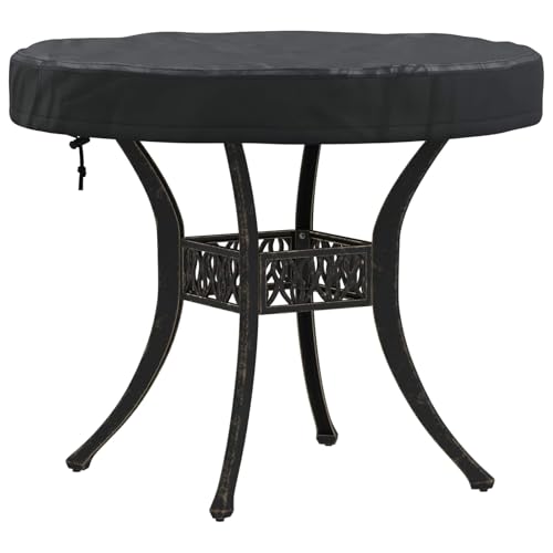 vidaXL Copertura per Tavolo da Esterno 72 x 72 x 10 cm, Copertura per Tavolo da Esterno, Rotonda, Moderna, Impermeabile e Resistente ai Raggi UV, Protettore Nero