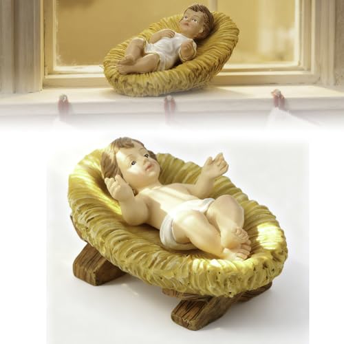 Jesus Figur In Der Krippe, Jesuskind In Der Krippe Strohbett Skulptur...