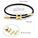 Yukymui Adjustable H Buckle Bracelets for Women Men Fashion Stainless Steel Wire Rope Charm Bracelet Lucky Jewelry for Birthday Valentine Graduation Trendy Gifts for Couples Friends (Black)