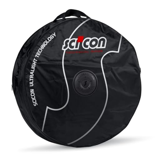 SCICON Double Wheel Bag - Heavy Duty Nylon - For 26”, 650b, 650c and 700c wheels - Cordura Black