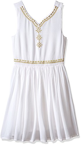 Bonnie Jean Girls' Sleeveless Cotton Gauze Embroidered Dress