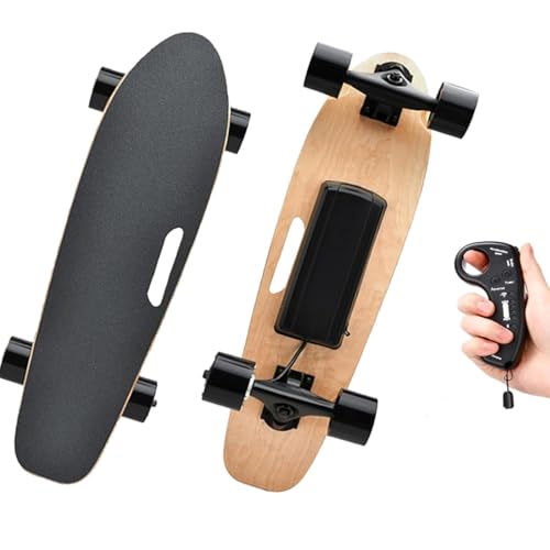 Hydravex Patineta eléctrica con Control Remoto, Velocidad máxima de 21,9 km/h, Alcance de 12,8 km, Motor de buje de 350 W, patineta Longboard para Adultos y Adolescentes.