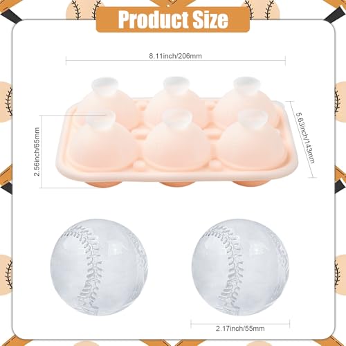 Molde de silicona para cubos de hielo forma béisbol miniatura 2
