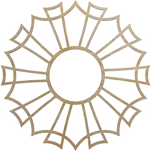 Image of Ekena Millwork 18 inchOD x 6 3 /8 inchID x 1 /4 inchT Augustus Wood Fretwork Pierced Ceiling Medallion, Hickory