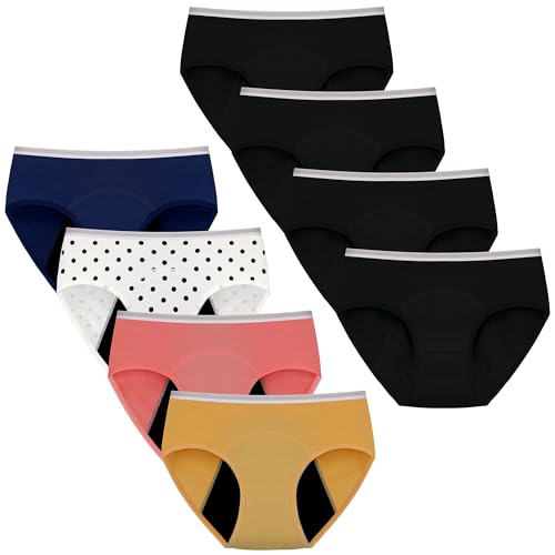 Opiniones de Ropa interior para Niña . 45 Geronmine - Bragas menstruales a prueba de fugas para el primer período, bragas protectoras de algodón para niños, Color-B, 12-14 años