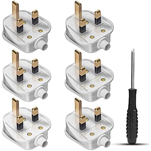 Pack of 6 Heavy Duty 13Amp Fused Plugs Cover