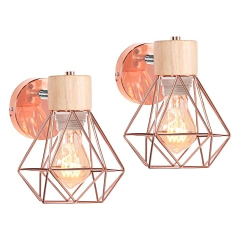 iDEGU 2 Piezas Lámpara de Pared Vintage Cover