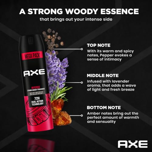 Axe Long Lasting Deodorant Bodyspray for Men - Intense, Dark Temptation, and Gold Temptation (215 ml)