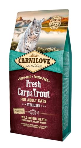 Carnilove Carnilove Fre Carp & Trout Sterilise Trockenfutter für Katzen, 2 kg, Packung mit 23 x 86,96 g, insgesamt 2000 g