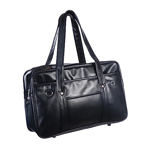 KESYOO PU Capacity Unisex Shoulder Handbag Waterproof Briefcase for Students Commuter Laptop Bag Versatile Handheld and Crossbody Design