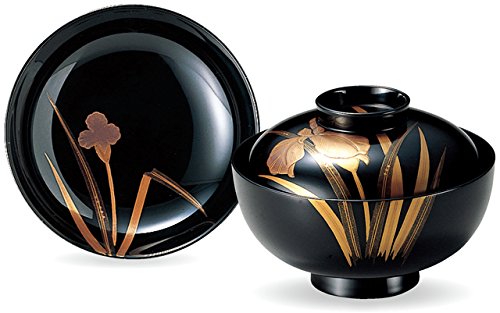 A1086 木製漆器　茶道具　高月　黒塗金縁　蝶紋に蜘蛛の巣蒔絵（供箱付） A1086 木製漆器 茶道具 高月 黒塗金縁 蝶紋に蜘蛛の巣蒔絵（供箱付